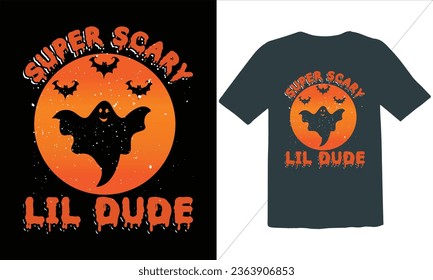 Super Scary Lil Dude T Shirt Design,Halloween t shirt design for Halloween day,trendy halloween t shirt design,Happy halloween t shirt,Halloween Family Shirt