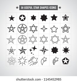 Super Set of 30 star shaped icons for any ocassion