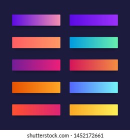 Super set of button gradient style with shadow for website, ui, mobile app. Modern vector illustration design.