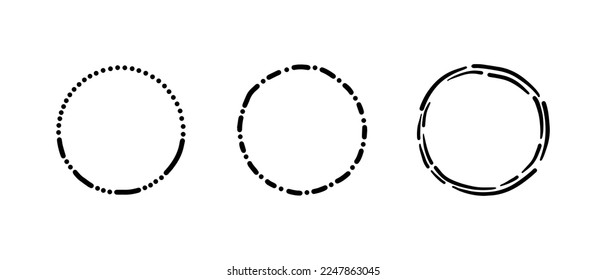 Super Satz von Kreisen Linien Skizze handgezeichnet. Doodle-Kreise für Design-Elemente