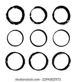 Super set of circles lines sketch hand drawn. Doodle circles for design elements