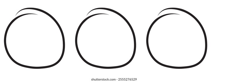 Super set of circles lines sketch hand drawn. Doodle circles for design elements, messages, notes labels. Bubble  vector design eps 10 