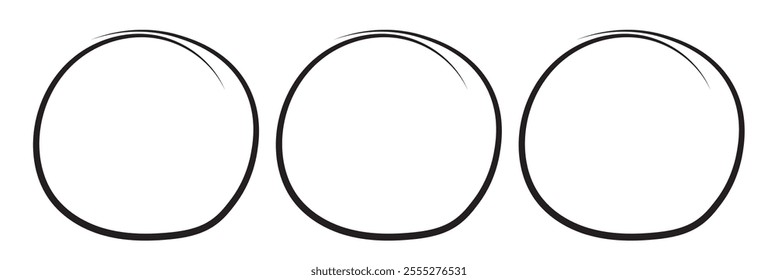 Super set of circles lines sketch hand drawn. Doodle circles for design elements, messages, notes labels. Bubble  vector design eps 10 