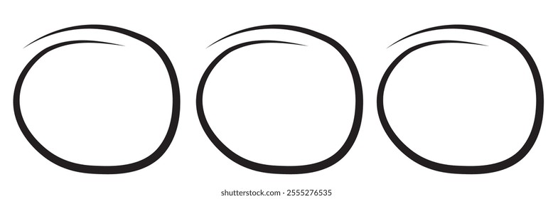 Super set of circles lines sketch hand drawn. Doodle circles for design elements, messages, notes labels. Bubble  vector design eps 10 