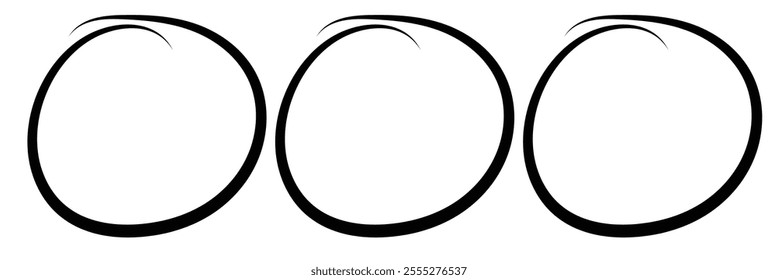 Super set of circles lines sketch hand drawn. Doodle circles for design elements, messages, notes labels. Bubble  vector design eps 10 