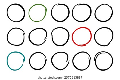 Super set of circles lines sketch hand drawn. Doodle circles for design elements