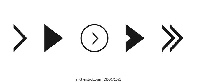 Super set different arrows mark. Flat style vector illustration.