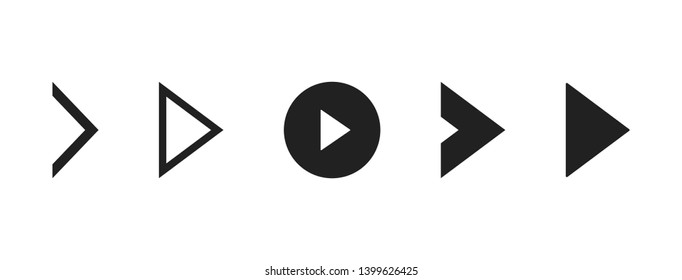 Super set different arrows mark. Flat style vector illustration.