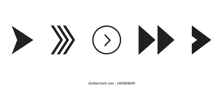 Super set different arrows mark. Flat style vector illustration.