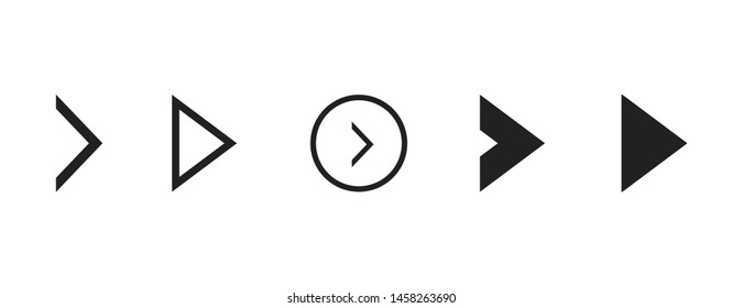 Super set different arrows mark. Flat style vector illustration.
