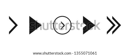 Super set different arrows mark. Flat style vector illustration.