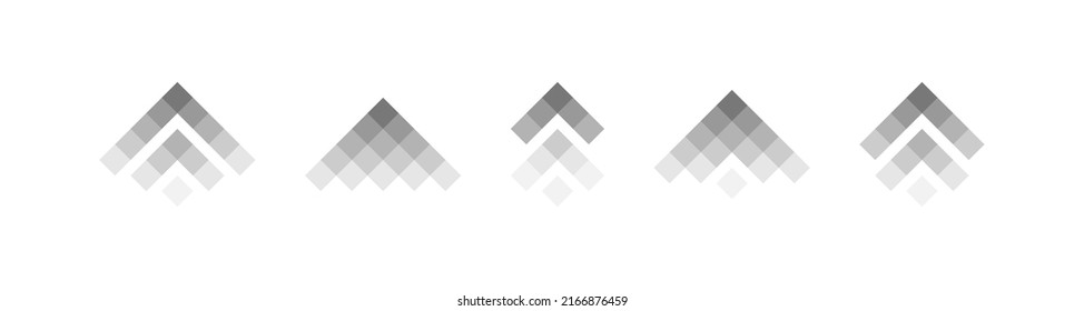 Super set different pixel arrows mark. Colorful arrows pointers collections. Flat style vector illustration.