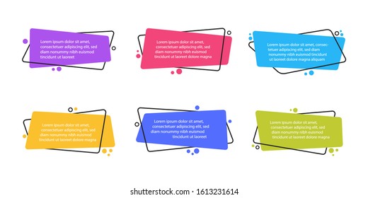 Super set different shape geometric flat banners. Modern abstract shapes for quote and text. Modern flat style vector illustration.