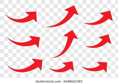 Super definir diferentes forma mão desenhou setas. Estilo de rabiscar curvas e setas apertadas. Ilustrações para Web ou design de polígrafo. Design de setas variadas. 
