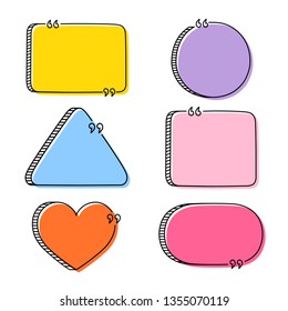 Super set hand drawn Speech Bubble. Space for quote and text. Vector illustration.