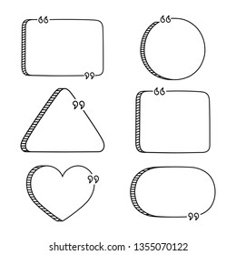 Super set hand drawn Speech Bubble. Space for quote and text. Vector illustration.