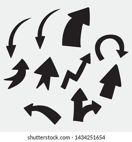 Super set hand-drawn arrows, vector