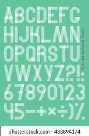 Super juego de letras y números. Símbolos abstractos de formas geométricas simples
