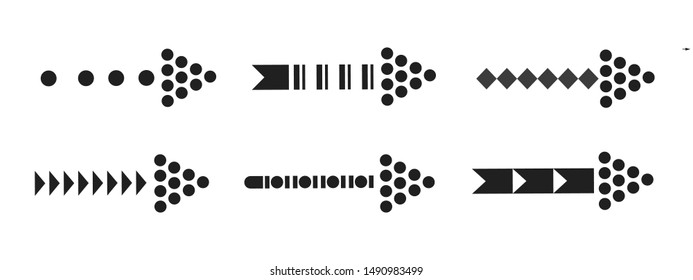 Super set of  Special different arrows mark. Flat style vector illustration isolated on white background
