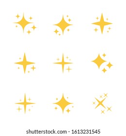 Super set of stars sparkle icon. Bright firework, decoration twinkle, shiny flash. Glowing light effect stars and bursts collection. Vector graphic design.