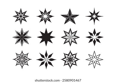 Super set of stars sparkle icon. Bright firework, decoration twinkle, shiny flash. Glowing light effect stars and bursts collection. Vector graphic design