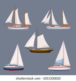 Four Pattern Cartoon Boats On Blue Stock Vector (Royalty Free) 1102428773