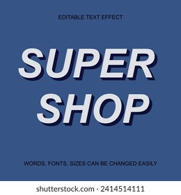 super shop 3d editable text effect