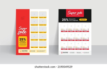 Super shop flyer template for product promotion discount poster