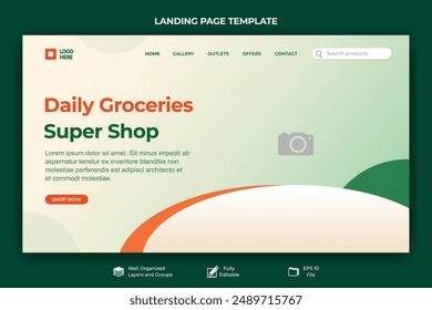 super shop landing page template vectors designed for social media