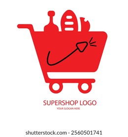 A super shop logo featuring red as the dominant color should evoke energy, excitement, and urgency while conveying a sense of quality and reliability