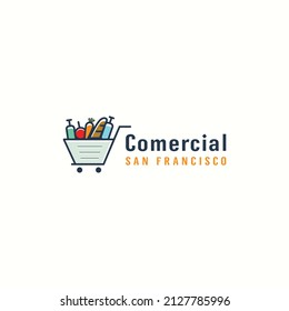 Super Shop Vector Logo design. Shooping Mall, Grocery store, San Francisco Super market logo.