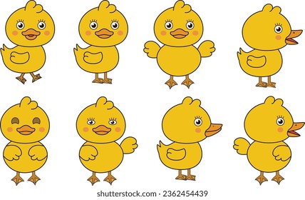 Super Simple Little Ducks Set in Line Format. You can change and adjust the width.