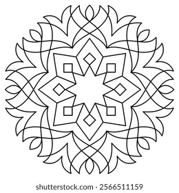 super simple mandala design for coloring book page , creative mandala art for wall art
