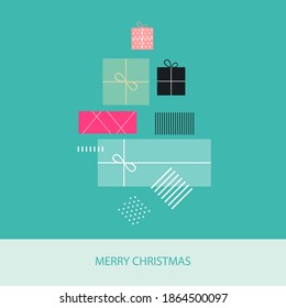 Super simple, minimalistic christmas card with clean design, with joy and peace inscription. for creating background, greeting card, website, mobile website banner, party invitation card, social media