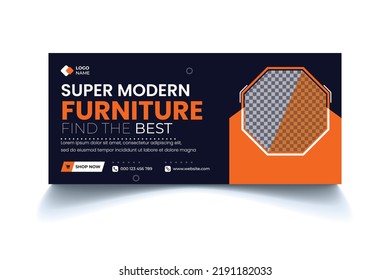 Super, Simple and Modern Furniture Social Media Cover Template, Facebook Banner Design, Furniture Social Media Cover and Web Banner Template