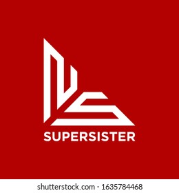 Super Sister Abstract Logo Design. Letter SS Initials Logo