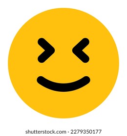 súper sonrisa expresión facial icono plano de emoticono