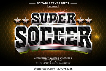 Super soccer 3D editable text effect template