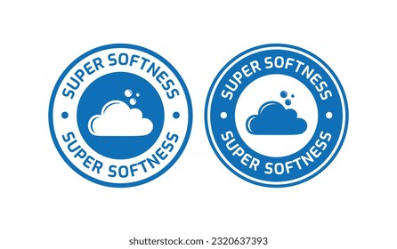 Super suavidad con diseño de logotipo de insignia de nube. Adecuado para la información y la etiqueta del producto