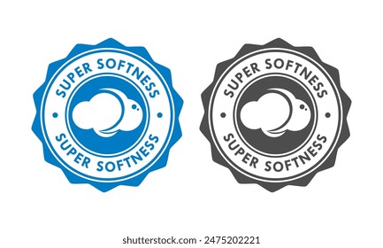 Super softness - cloud badge logo design. Suitable for information and product label