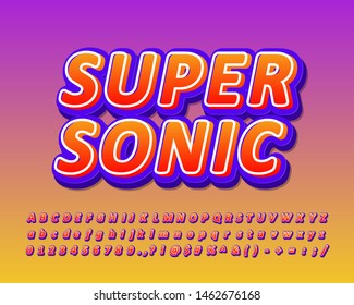 Super Sonic Sticker, Modern Colorful Alphabet Set