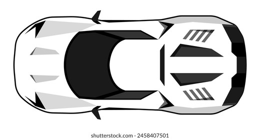 Super soprt car racing car top view illustration vector