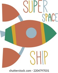 super space ship with 4 colors