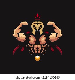 SUPER SPARTAN MASCOT LOGO ADECUADO PARA SU IDENTIDAD DE MARCA