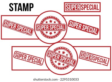 Super Special Red Rubber Stamp set vector design.