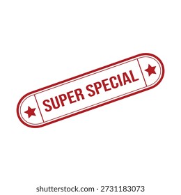 super special Rubber Stamp. Red super special Rubber Grunge Stamp Vector Illustration