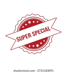 super special Rubber Stamp. Red super special Rubber Grunge Stamp Vector Illustration