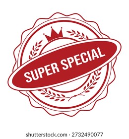 super special Rubber Stamp. Red super special Rubber Grunge Stamp Vector Illustration