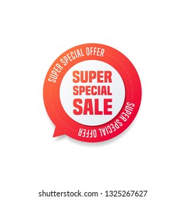 Super Special Sale Round Shopping Label