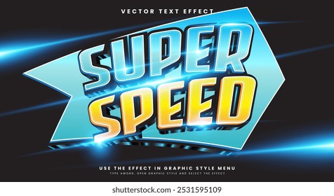 Modelo de efeito de texto editável Super Speed com estilo de velocidade Tema